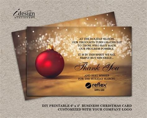 Business Christmas Card | Printable Business Holiday Cards | Corporate Christmas Thank ...