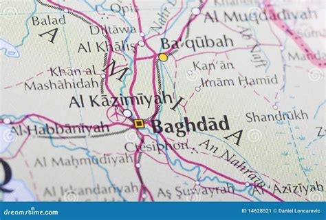 Baghdad map stock image. Image of detail, maps, travel - 14628521