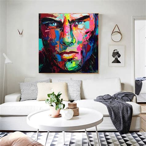 Handmade Canvas Painting Abstract Wall Art Knife Paintings for Office Dining Room Wall Decor ...