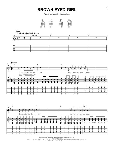 Brown Eyed Girl by Van Morrison - Easy Guitar Tab - Guitar Instructor