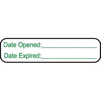 Date Opened Date Expired Label | Distinctive Medical