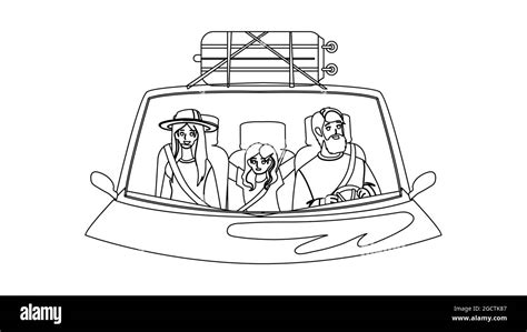 Family In Car Enjoy On Vacation Road Trip Vector Stock Vector Image & Art - Alamy