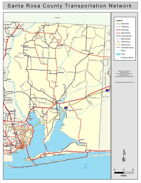 Santa Rosa County Road Network- Color, 2009