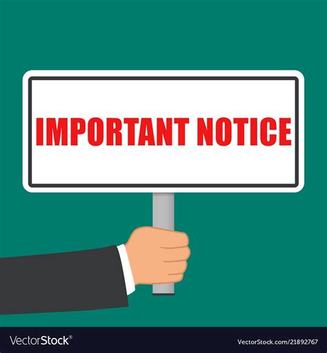 Important notice sign flat concept Royalty Free Vector Image