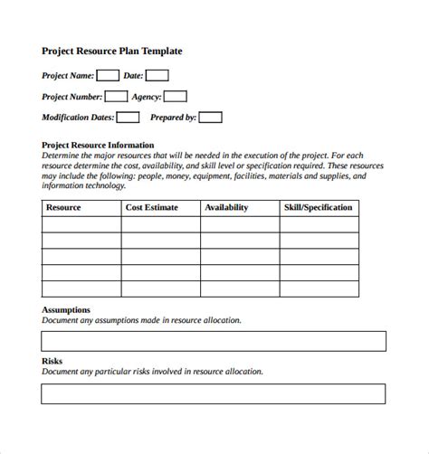 FREE 7+ Sample Resource Planning Templates in MS Word | PDF