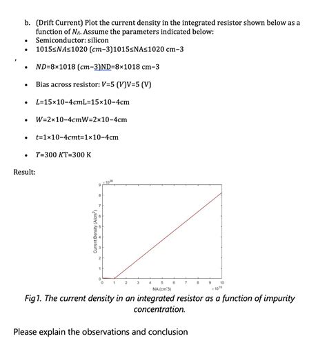 [Solved]: b. (Drift Current) Plot the current density in t