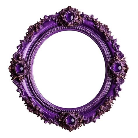 Premium Photo | A purple oval frame with purple and gold accents is ...