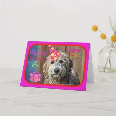 Funny Labradoodle happy birthday greeting card | Zazzle