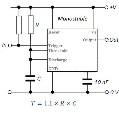 555 Timer Frequency Calculator Monostable