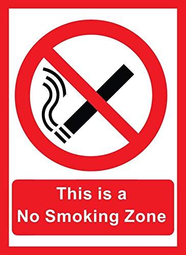 CHD GRAPHIC This is no Smoking Zone Sign Board On 3 MM Sun Board Size: 28 cm X 20.32CM : Amazon ...