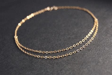 Gold Double Chain Anklet Gold Anklet Gold Filled Anklet | Etsy