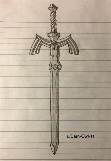 My sketch of the Master Sword : r/zelda