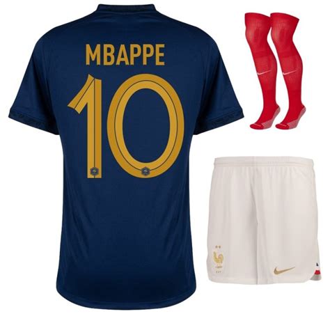 MAILLOT ENFANT EQUIPE DE FRANCE DOMICILE COUPE DU MONDE 2022 MBAPPE