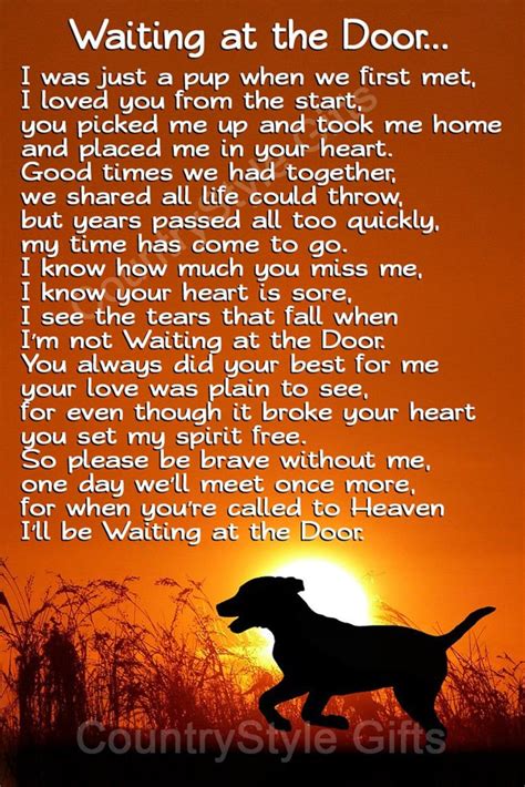 Pet Dog Memorial Waiting at the Door Rainbow Bridge Keepsake | Etsy UK ...