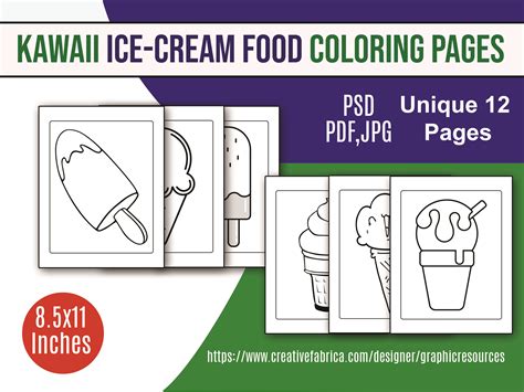 Ice-Cream Food Coloring Pages for Kids Graphic by GraphicResources ...