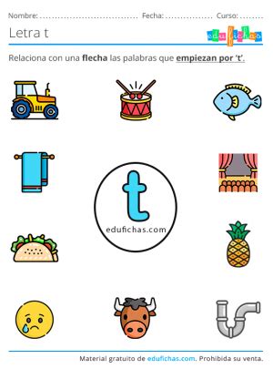 Letra T - Fichas de Letras Consonantes para Imprimir (PDF)