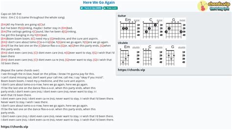 Chord: Here We Go Again - tab, song lyric, sheet, guitar, ukulele ...