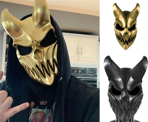 Demon Latex Mask Slaughter To Prevail Devil Darkness Demolisher Gold Black US