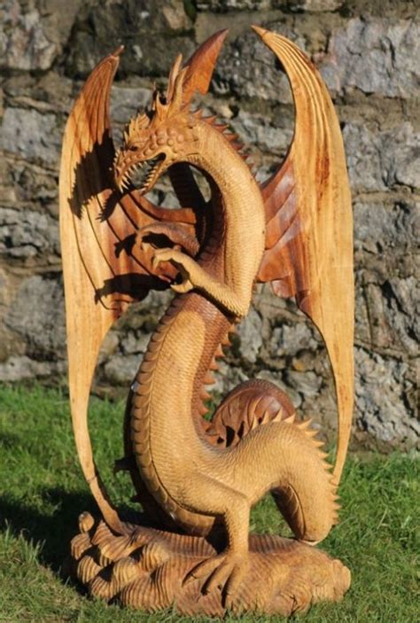 Creative Wooden Artworks and Sculptures21 | Dragon statue, Dragon ...