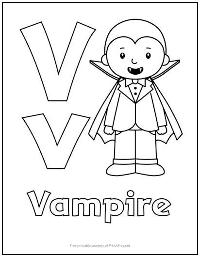 Alphabet Letter “V” Coloring Page | Print it Free