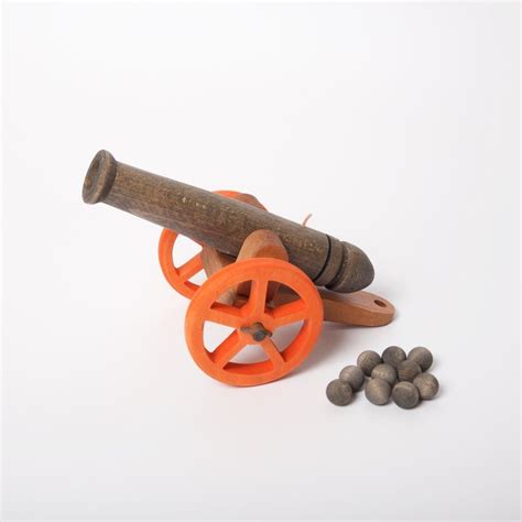 Cannon | Large with 10 Cannonballs | Cannon, Alder wood, Natural toys