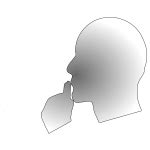 Deep thought man silhouette vector drawing | Free SVG