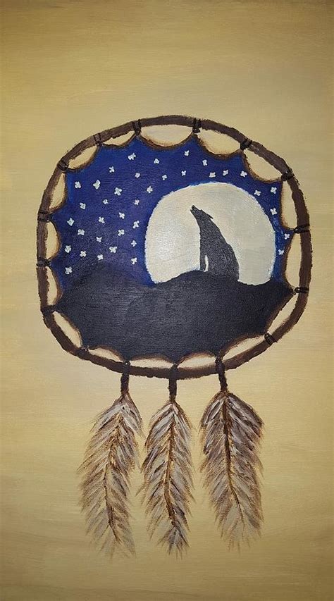 Wolf Dream catcher Painting by Miracle Newton - Fine Art America