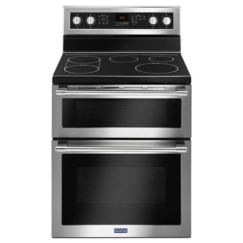 Maytag 6.7 cu. ft. Double Oven Electric Range with Convection Oven in ...