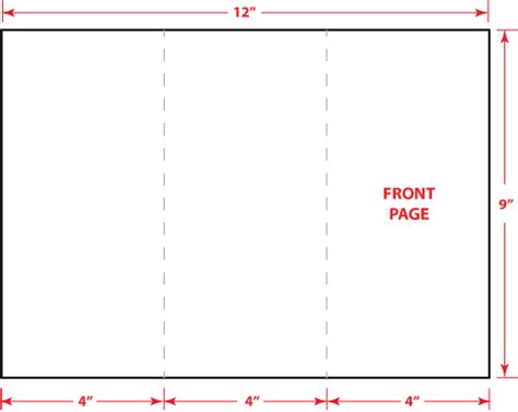 4" x 9" Z Fold (3 Panel) Brochure Template Download | Adobe InDesign and PDF Setup Layout