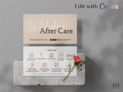 PMU Lip Blush Aftercare Template Editable PMU Business Card - Etsy Hong Kong in 2022 | Aftercare ...