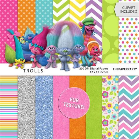 the trollies digital paper pack