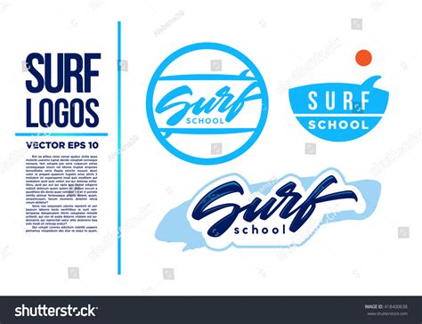 Surf Logo Wave Vector Illustration Blue Stock Vector (Royalty Free) 418400638 | Shutterstock