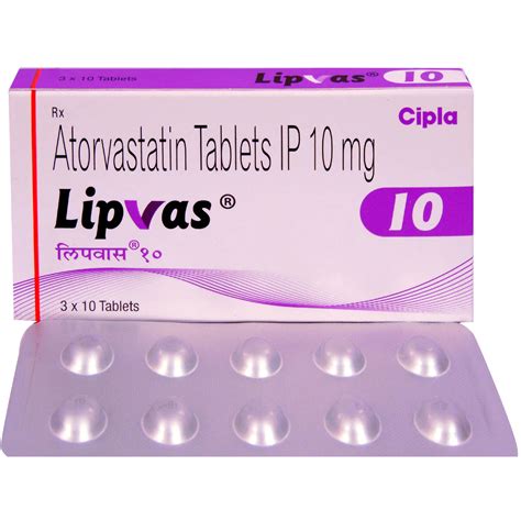 Lipvas 10mg (Atorvastatin 10mg) - PharmacyDelivers.com