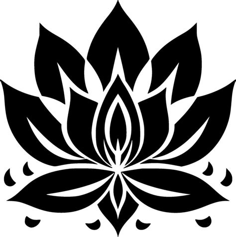 Lotus Flower, Black and White Vector illustration 34808358 Vector Art ...