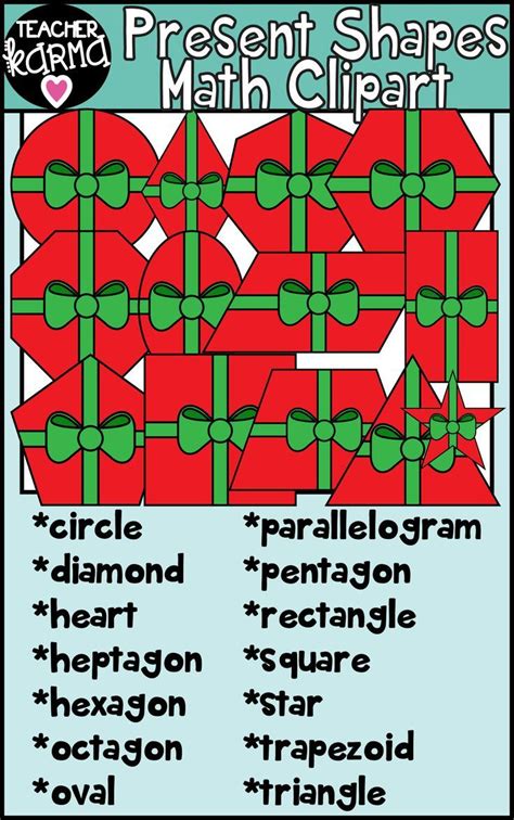 Math Shapes Clipart, Christmas Presents | Math clipart, Teaching math, Clip art