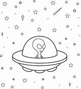 Alien In UFO coloring Page  Download Print Or Color Online For Free sketch template