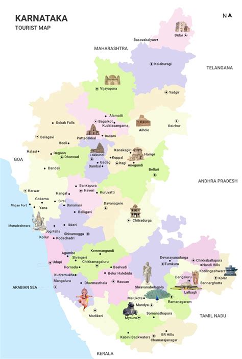 Karnataka Travel Map Tour Map Guide