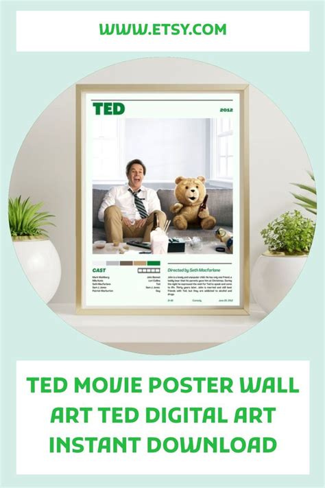 Ted movie poster wall art, Ted Digital Art, Instant download, Printable ...