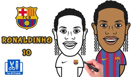 How To Draw Ronaldinho | Barcelona Legendary Soccer Player - Draw ...