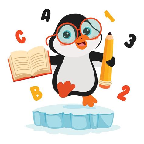 Education Illustration With Cartoon Penguin 16260914 Vector Art at Vecteezy