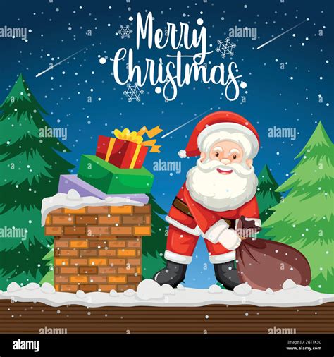 Santa delivery gift at night Stock Vector Image & Art - Alamy