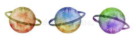 Saturn Planet Watercolor Silhouettes Stock Illustration - Illustration of abstract, glass: 236949607