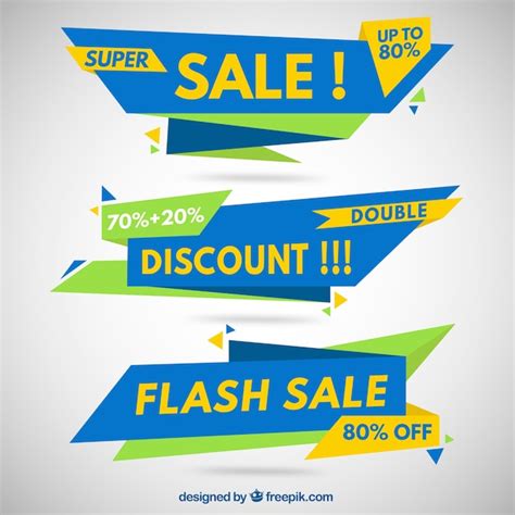 Free Vector | Set of modern discount banners