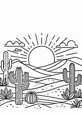 Desert Scene Coloring Page  Pages Inspirational Color sketch template
