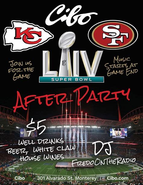 Super Bowl After Party at Cibo | Old Monterey