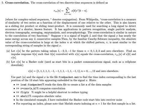 Solved Cross-correlation. The cross-correlation of two | Chegg.com