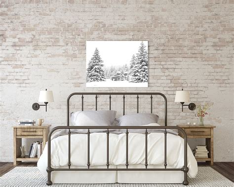 Black and White Snowy Winter Landscape for Rustic Country Home - Etsy