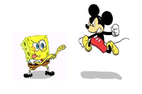 Spongebob VS Mickey Mouse by fabriziovilchez on DeviantArt