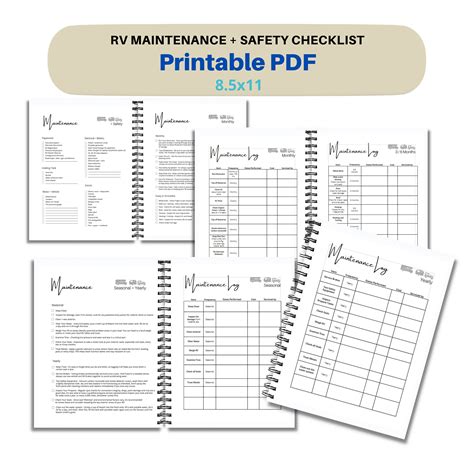 Printable RV Maintenance Checklist, RV Maintenance Log, RV Safety ...