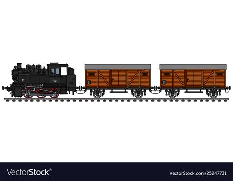 Old freight steam train Royalty Free Vector Image